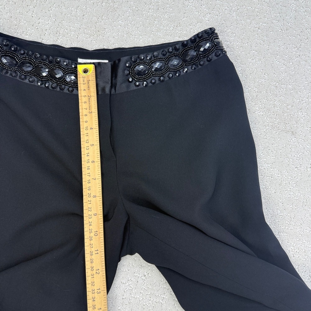 Harold's Evening Pants Womens 6 Black Beaded Waistband Wide Leg Crepe Trousers - Picture 16 of 16